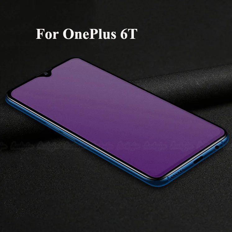 OnePlus6T Blue Matte UVR полное покрытие матовое стекло для Oneplus 7 5T 6 6T закаленное стекло без отпечатков пальцев Защита экрана One Plus 7 5 6T матовая пленка - Цвет: OnePlus6T Blue Matte