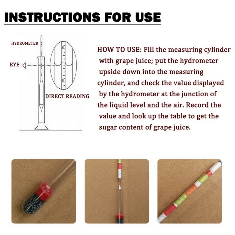 

Alcohol Meter Home Hydrometer Beer Brewing Vinometer Tester Vintage Measuring Tools Alcoholmeters For Alcohol Wine Making