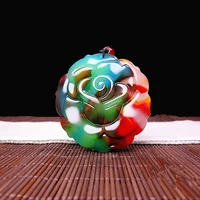 natural color jade rose flower pendant necklace chinese hand carved charm jewelry fashion amulet accessories for men women gifts