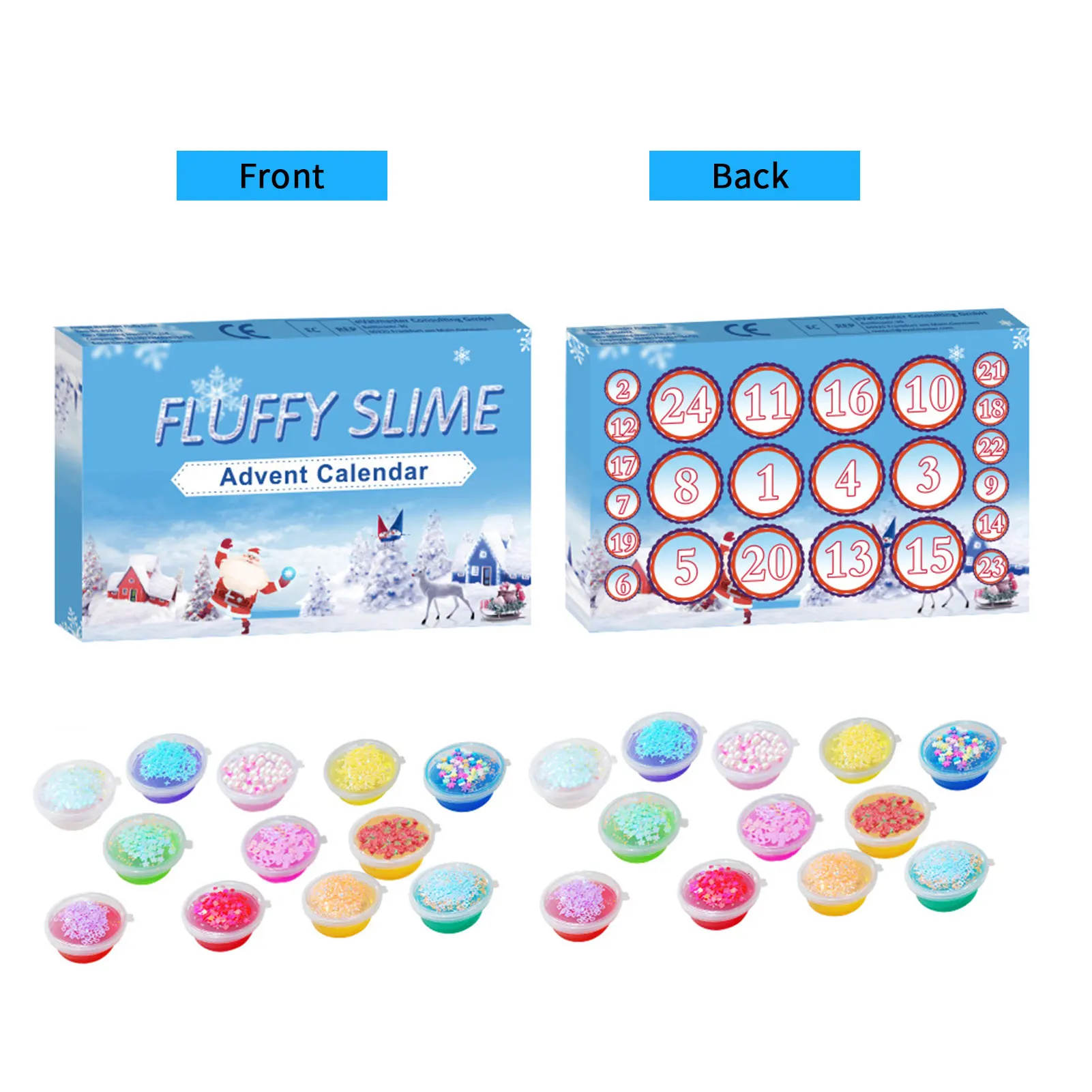 

Новое поступление, Рождественский календарь с обратным отсчетом, игрушки, 24 знака, день наступления, «сделай сам», Хрустальная грязь, праздн...