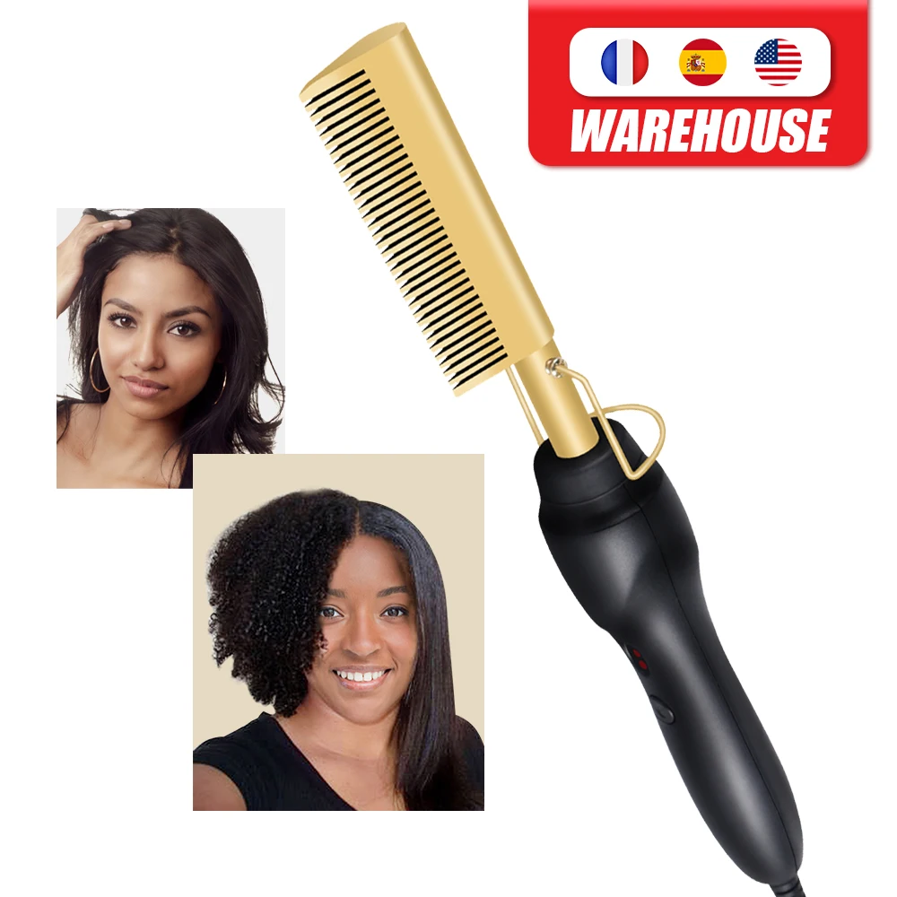 Электрический Выпрямитель для волос с подогревом Расческа быстрым нагревом