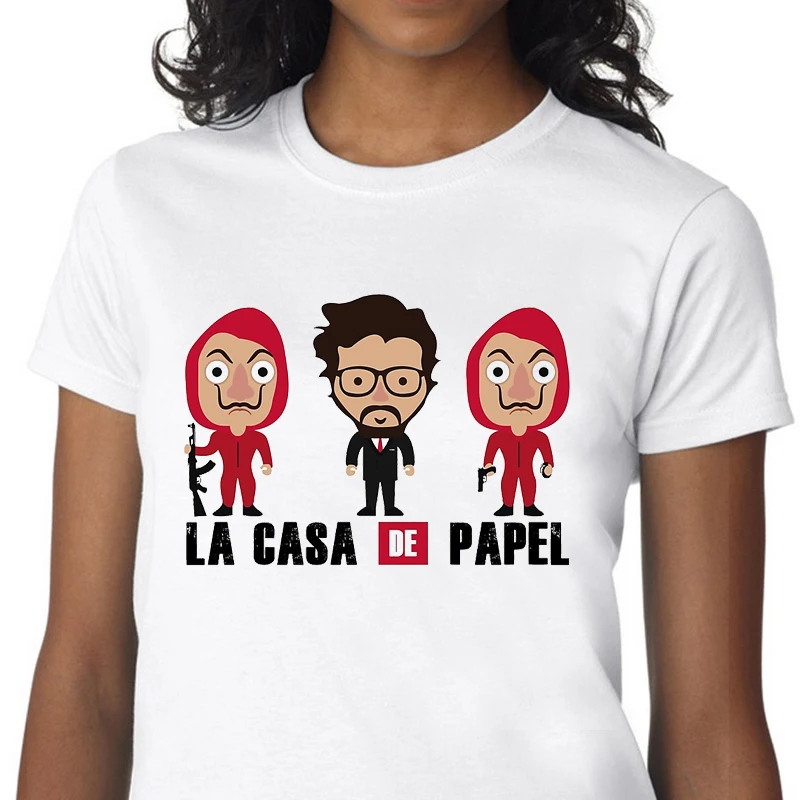 

new Funny T Shirt Women clothes 2019 La Casa De Papel Tshirt femme Money Heist Tees TV Series female graphic print T-shirt women