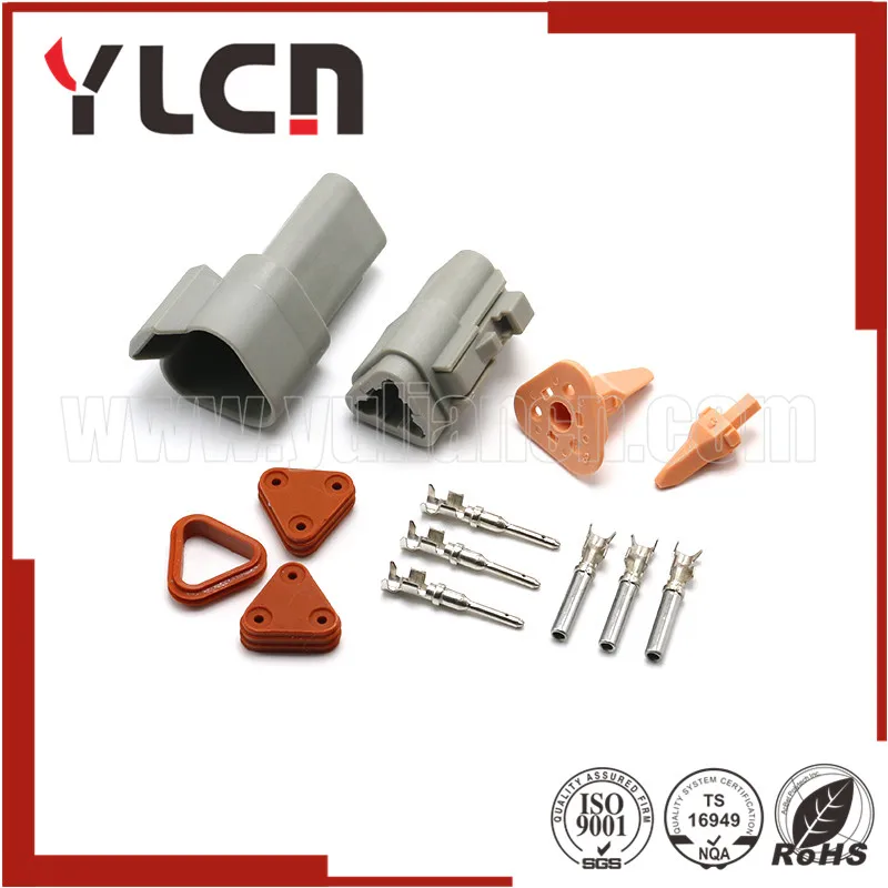 3 Set Car Part Kits Three Pins Way Deutsch Waterproof Male Female Automotive Connector Plugs DT06-3S DT04-3P Shipping Registered |