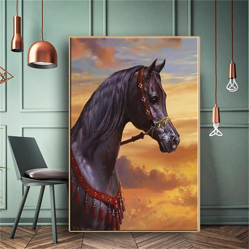 

Animal Painting Horse Poster and Printing Canvas Painting Wall Art Picture HD Home Living Room Bedroom Decoration Mural