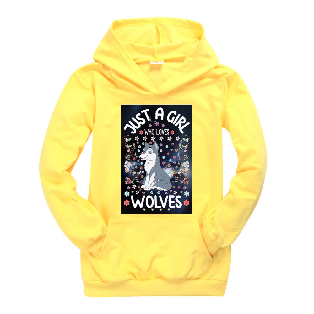 Просто девушка которая любит волков толстовка с капюшоном для детей Детская