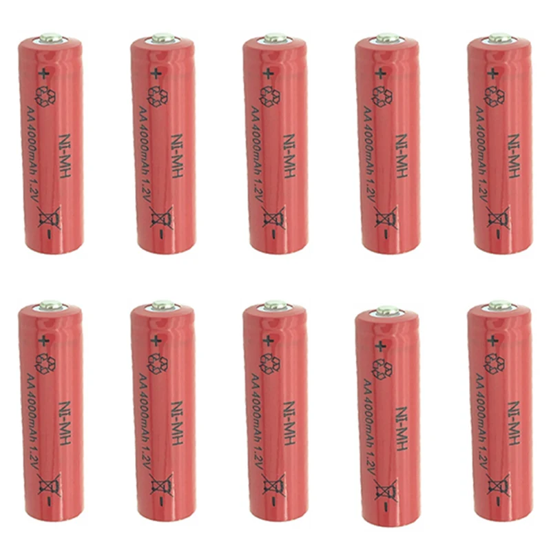 10 шт. AA батареи NIMH 4000Mah 1 2 V 2A ni-mh перезаряжаемые Bateria Baterias | Электроника
