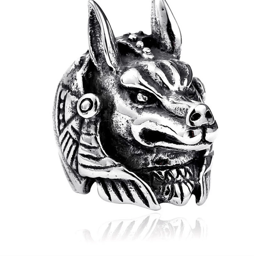 

Vintage Fashion Viking Warrior Wolf Head Signet Rings for Men Punk Jewelry Retro Wolf Totem Male Ring