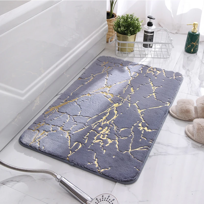 

Anti-slip Faux Rabbit Fur Carpet Bedroom Bedside Blanket Thickening Living Room Door Mats Bathroom Water Absorbent Floor Mats