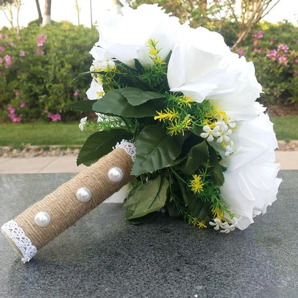 Свадебные цветы SexeMara букеты для невесты ширина белой розы Бесплатная Доставка