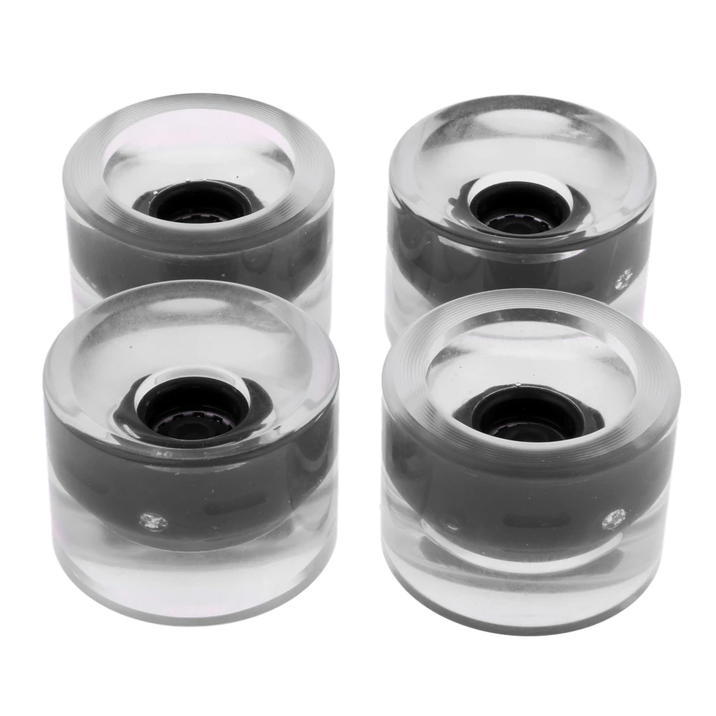 

4PCS Skateboard Wheels 70MM Glow Flash Cruiser Longboard Light Wheels 78A Black