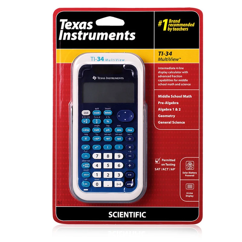 Учебный калькулятор один кусок техасских инструментов TI 34 Multiview|scientific calculator|texas