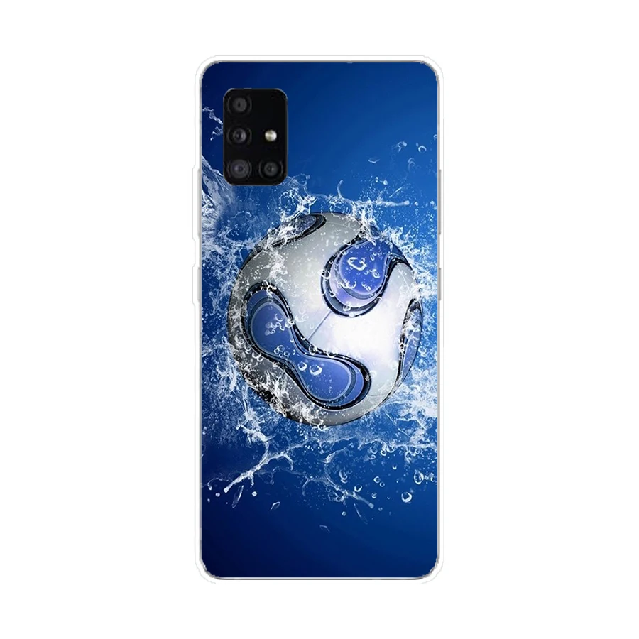 147SD Fire футбол мяч Мягкий Силиконовый ТПУ чехол для телефона Samsung Galaxy A01 A10 A31 A40 A41 A51