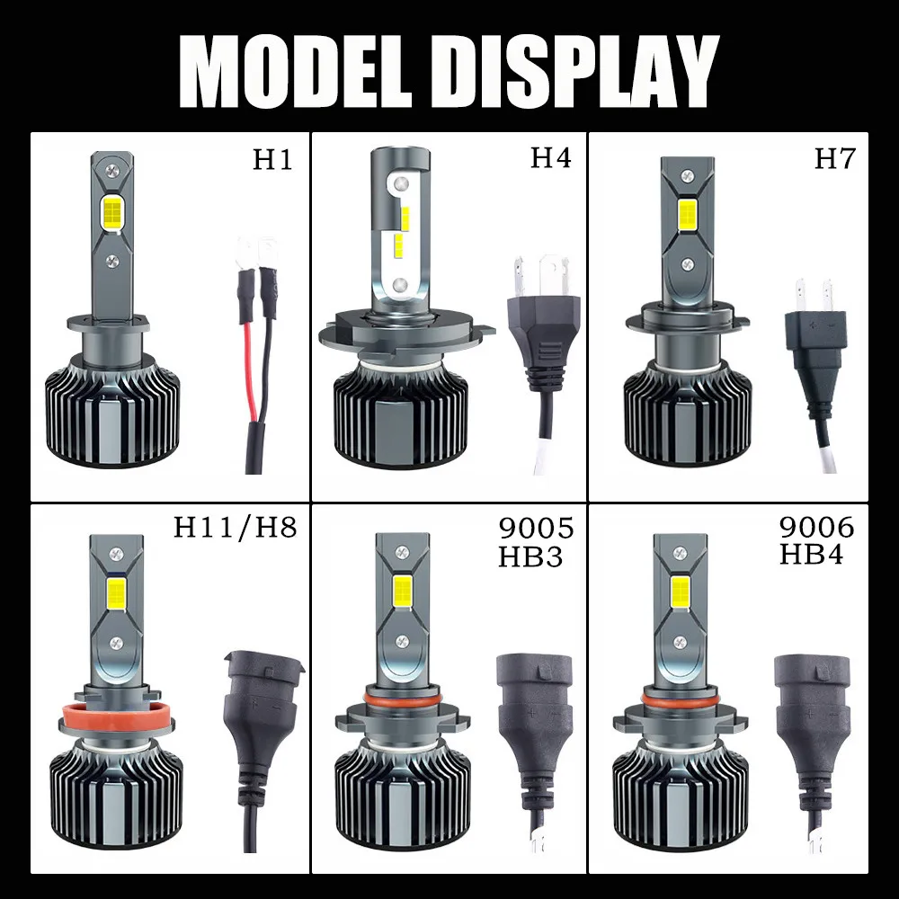 

Car Lights LED H7 Canbus 14000LM H11 LED Lamp for Car Headlight Bulbs H4 H1 H8 H9 9005 9006 HB3 HB4 Turbo H7 LED Bulbs 12V 24V