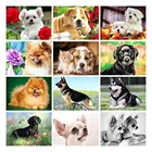 2021 алмазная живопись с собакой 5D, полностью круглая вышивка, алмазная вышивка своими руками, Набор для вышивки крестиком с животными, украшение для дома, подарок ручной работы