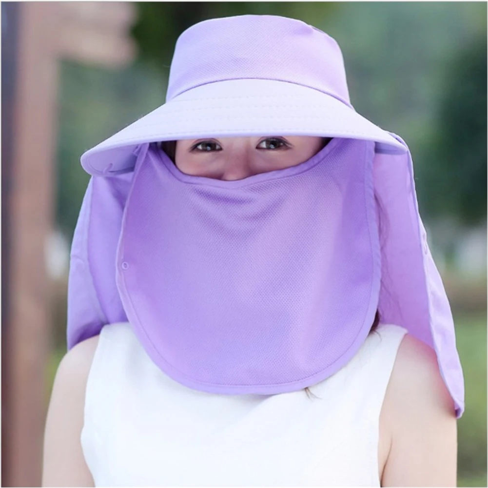 Women Face Cover Outdoor Wide Brim Sunshade Fishing Veil Riding Visor Anti-UV Sun Hat Neck Protection Adjustable Removable | Аксессуары