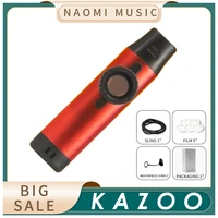 naomi red metal kazoo flute 5 extra film with adjustable tone easy to learn musical instruments for kidsadultsmusic lovers