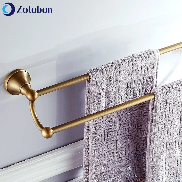 ZOTOBON латунная настенная вешалка для полотенец двойные Вешалки оборудование