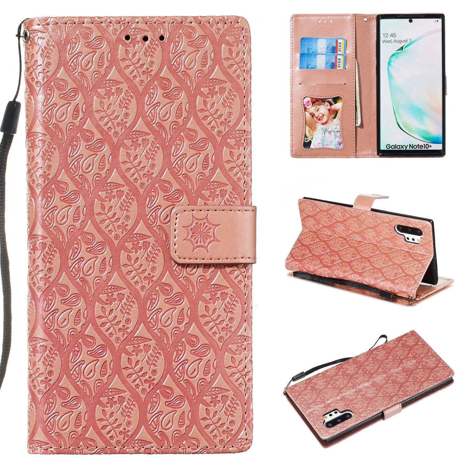 Rose Gold Кожаный чехол-бумажник с Откидывающейся Крышкой для huawei P30 Pro P20 Lite Y6 Y7 Y9 P Smart Z Honor 8C 8X 9i 10 P Smart Plus - Цвет: Rose Gold