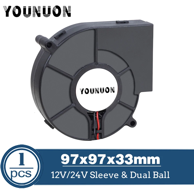 

9733 Turbo Centrifugal Fan Blower 12V/24V 97*97*33mm DC Brushless 97mm Blower Cooler Fans for Barbecue vehicle Seat