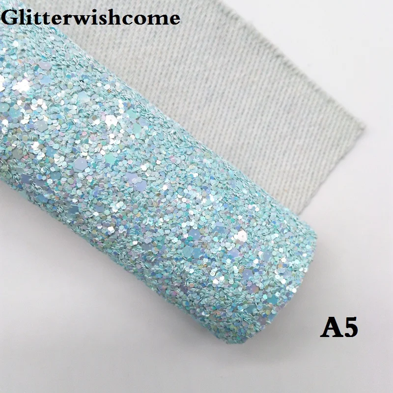 Glitterwishcome 21X29 см A4 размер искусственная кожа ткань, блестящая ткань, Vinil Para Lazos плотная блестящая ткань для бантов, GM034A - Цвет: A5