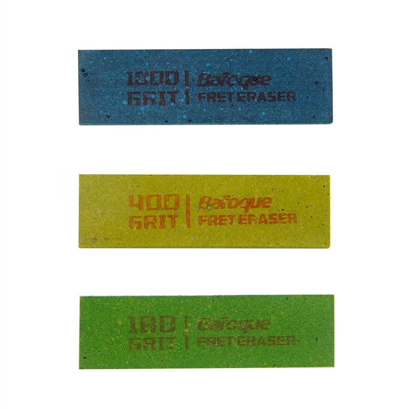 

HOT 3Pcs Guitar Polishing Rubber Erasers Abrasive for Fretwire 180 Grit & 400 Grit &1000 Grit Guitar Maintain Kit