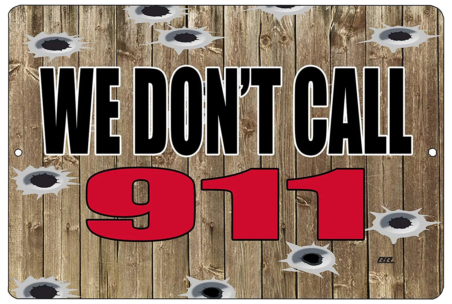 ЗабавПредупреждение знак не нарушающий металлический оловянный мы называем 911