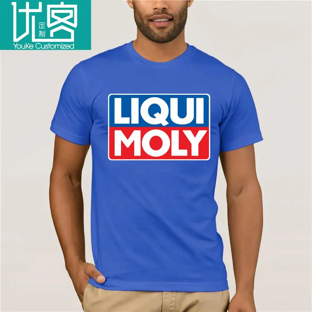 Мужская футболка с принтом Liqui Moly Повседневная хлопковая коротким рукавом на