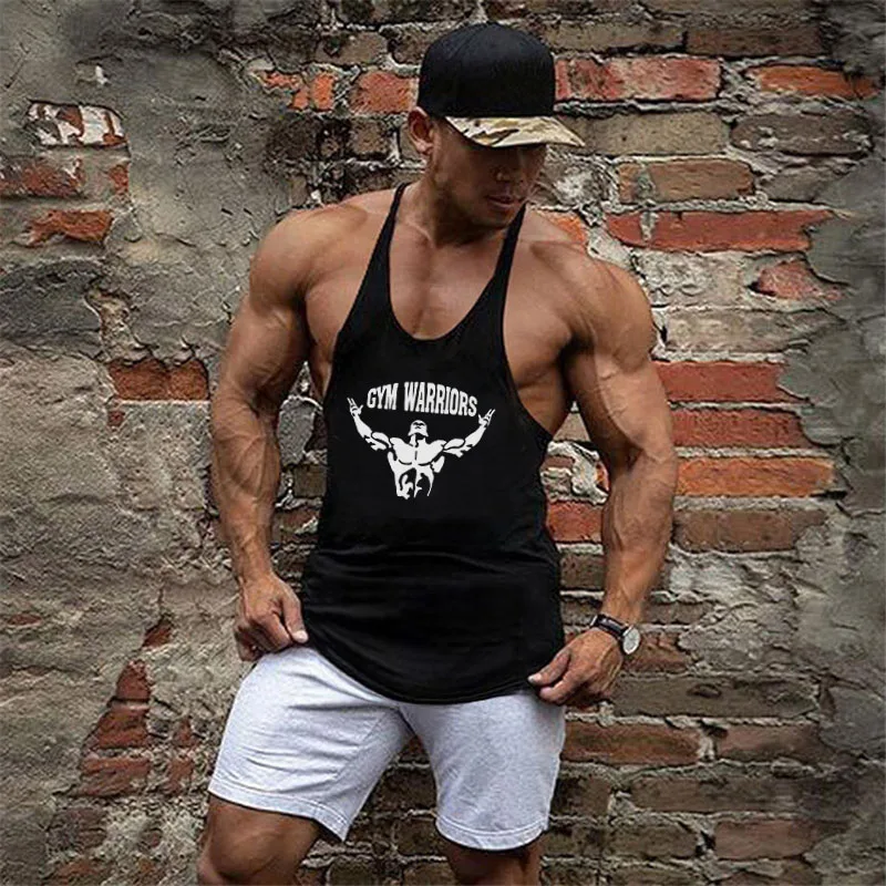 

New Gym Stringer Tank Top Men Bodybuilding and Fitness Men's Singlets Tank Top Shirts Y Back 2021 Clothes Sportswear Vest