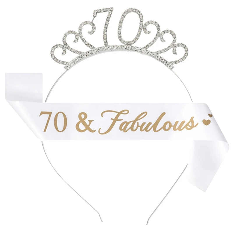 

Newest 18/21/30/40/50/60/70th Birthday Tiara Birthday Sash Set 18/21/30/40/50/60/70 & Fabulous Sash 18/21/30/40/50/60/70 Crown