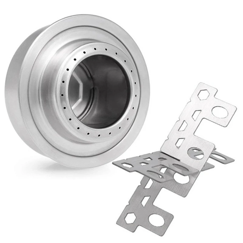 

Outdoor Stove and Rack Combo Set Mini Portable Stove with Cross Stand Stove Rack Support Stand