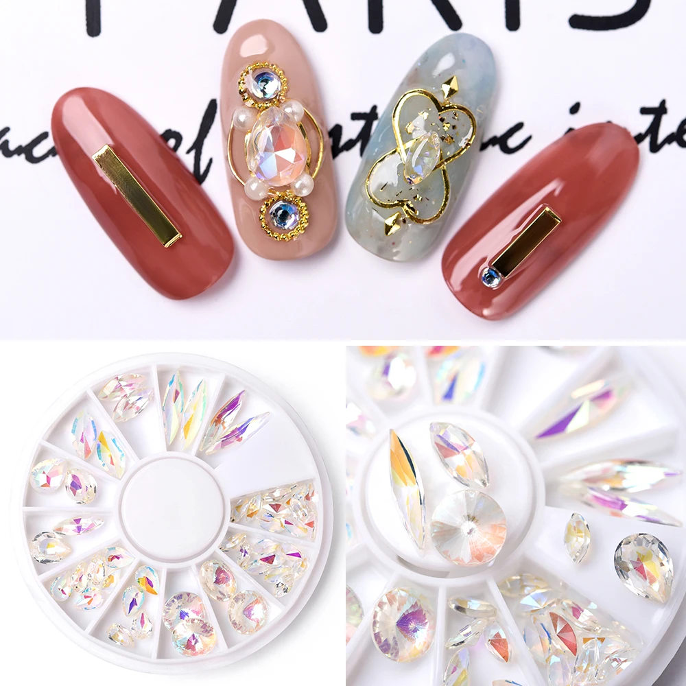 KADS AB базовый прозрачный цвет дизайн ногтей Стразы для маникюра Декор украшения