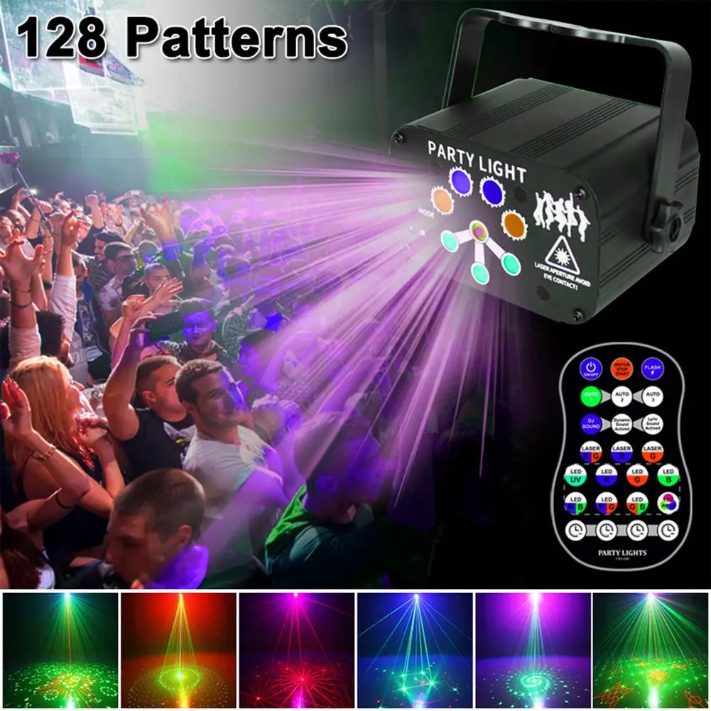 8 отверстие Мини Инфракрасный сценический светильник s RGB Рождественский