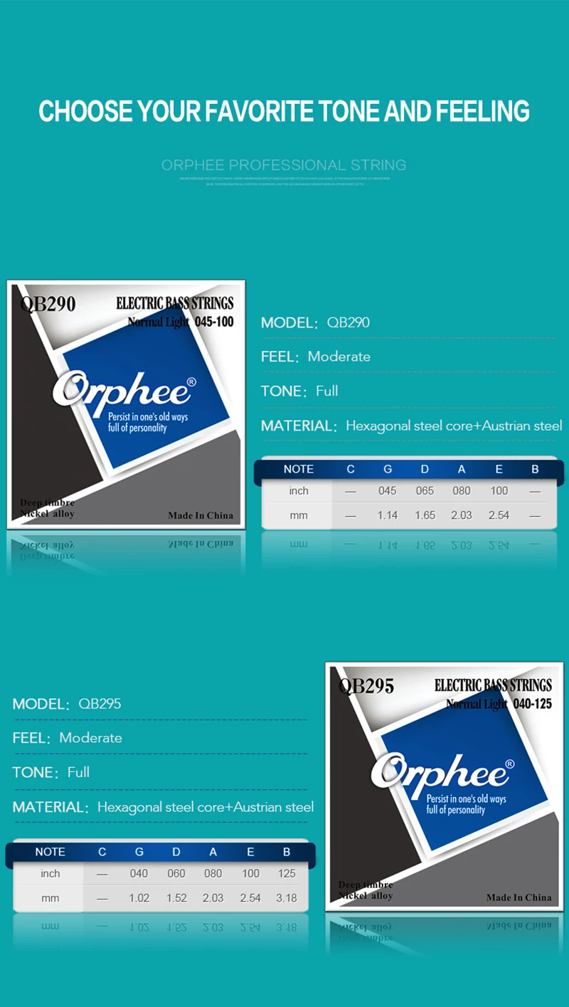Orphee QB серия электрическая бас гитара струны ремонтный инструмент металлический струнный для 4 5 6 музыка бас гитара струны Запчасти Аксессуары