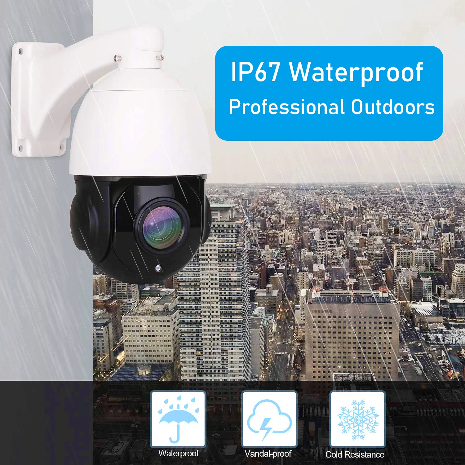 

8MP 4K IP Camera Outdoor PTZ 30X Zoom CCTV Varifocal Onvif H.265 Dome Security POE Two Way Audio Video Surveillance SD Card Slot