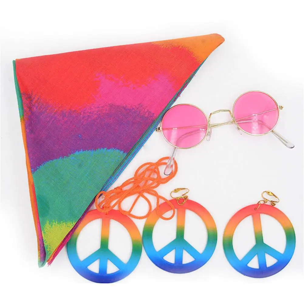 Солнечные очки в стиле хиппи знак мира серьги-подвески Радуга капюшон для женщин