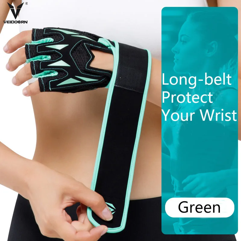 Veidoorn Professional sports fitness weightlifting gym gloves non-slip wrist wrap protecting breathable exercise | Спорт и