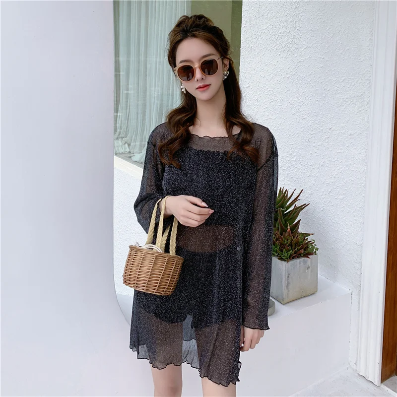 

Pleated Push Up Swimsuit Women Boyshort Swimwear Solid Bikini Set Sexy Straps Biquini Mesh Covers Korea Style Bathing Suit