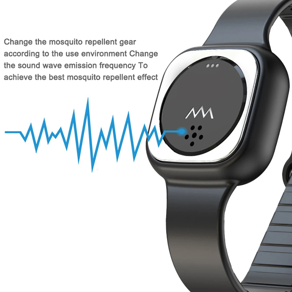 Ремешок на запястье Перезаряжаемые Ультразвуковой Отпугиватель комаров браслет