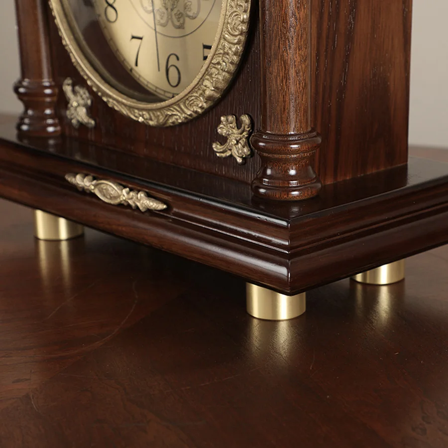 Новые Роскошные Настольные часы из массива дерева винтажные латунные бесшумные