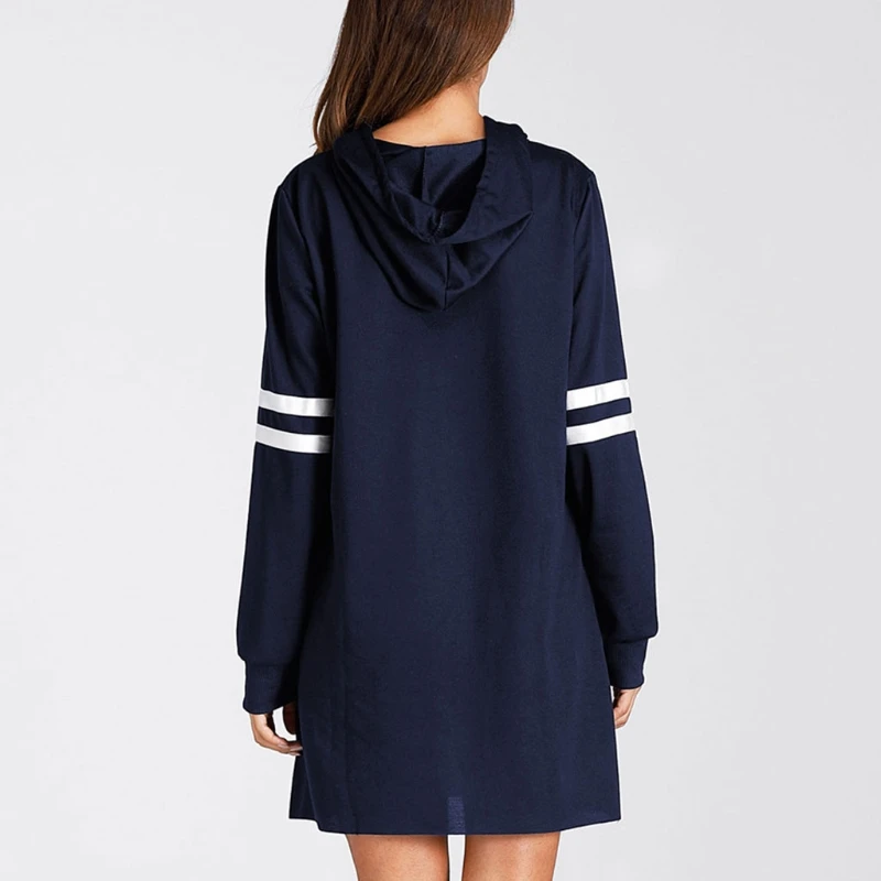 

X5XD Womens Long Sleeve Two Striped Casual Hoodies Dress Pullover Sweatshirts Solid