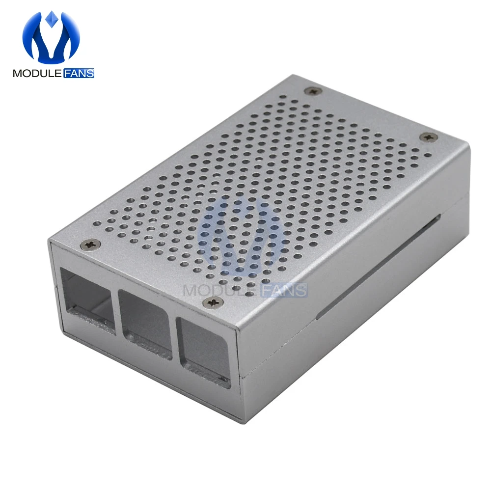 Черный серебристый чехол из алюминиевого сплава для Raspberry Pi 4 Модель B защитный