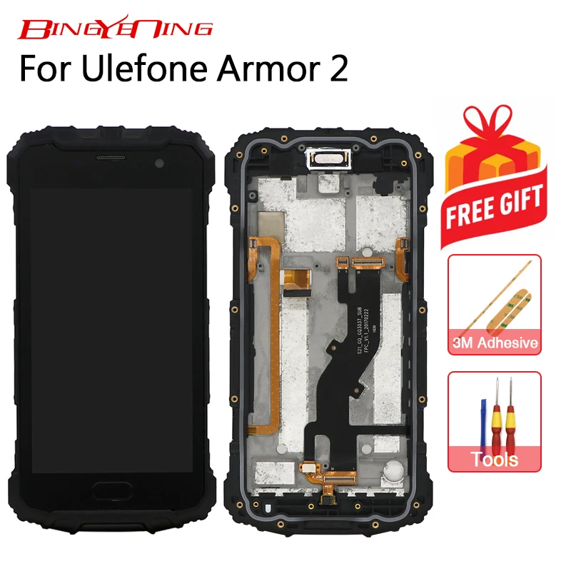 BingYeNing новый оригинальный сенсорный экран для Ulefone Armor 2 + ЖК-дисплей рамка в сборе