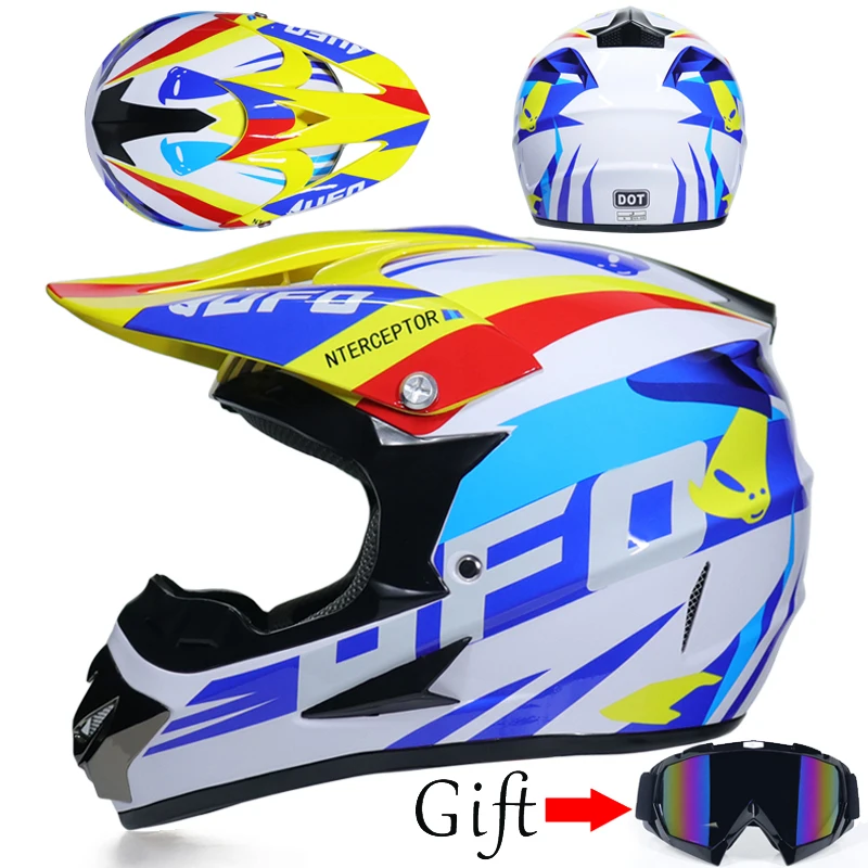Мотоциклетный шлем ATV внедорожный велосипед Горный шлем Capacete Da Motocicleta Cascos шлем для мотокросса очки - Цвет: 7a