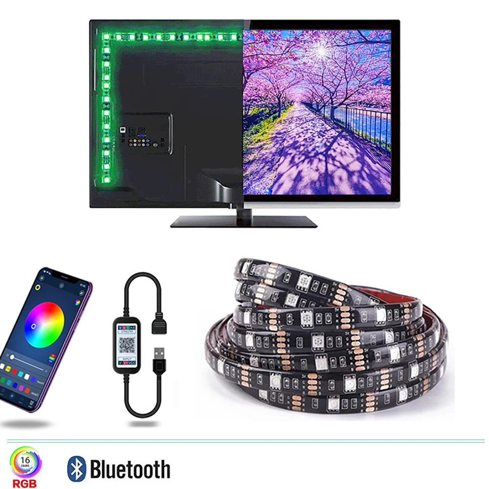 ТВ Bluetooth Светодиодные ленты игровая комната Светильник геймер RGB 5050