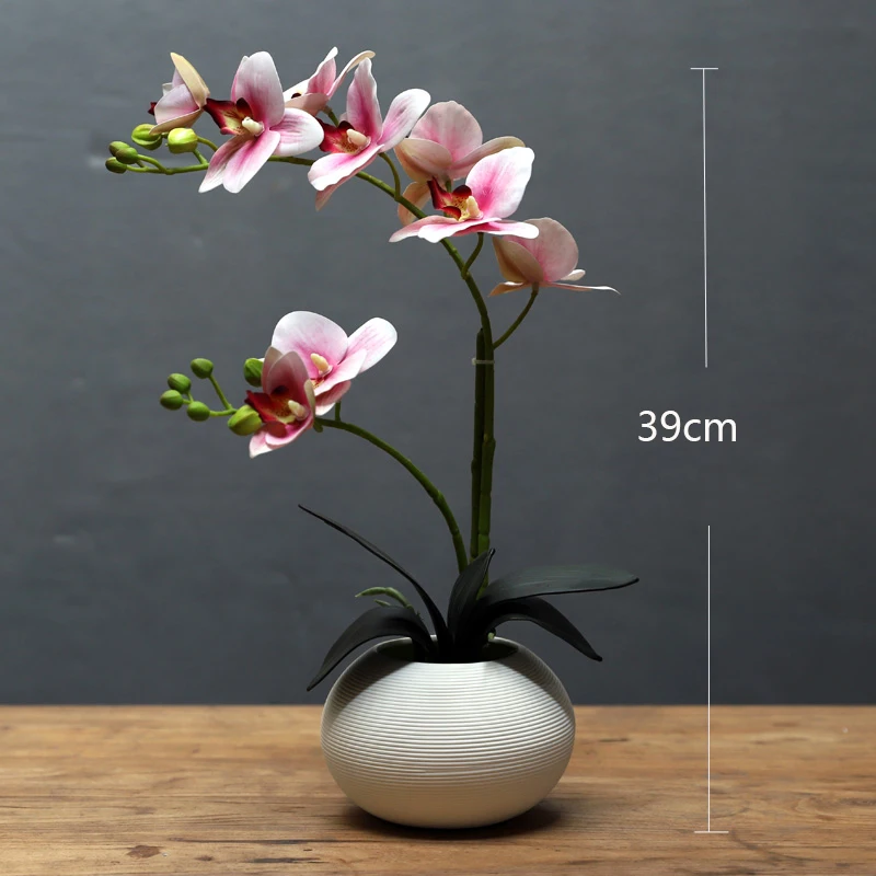 

New Year's 2021 Nordic Christmas Ornaments Artificial Simulation Flowers Table Decoration White Vase Home Living Room Decor Gift