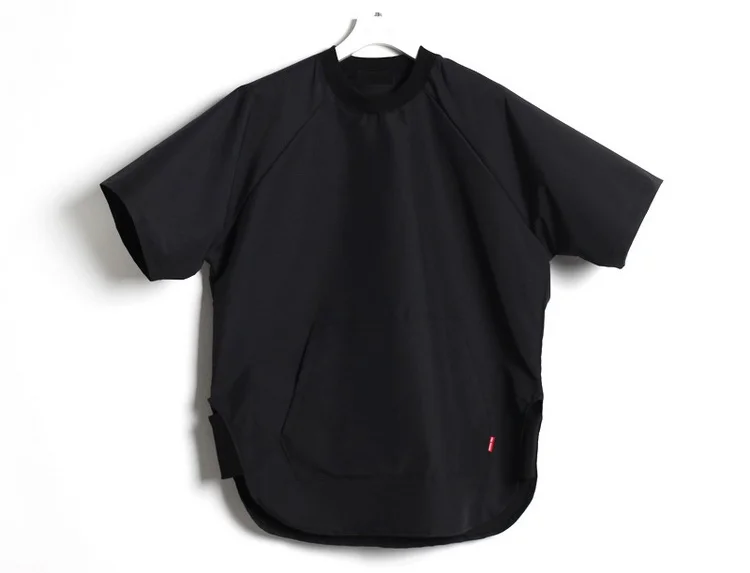 

Short sleeve men's T-shirt large solid white half Harajuku style loose half sleeve casual T-shirt crew neck