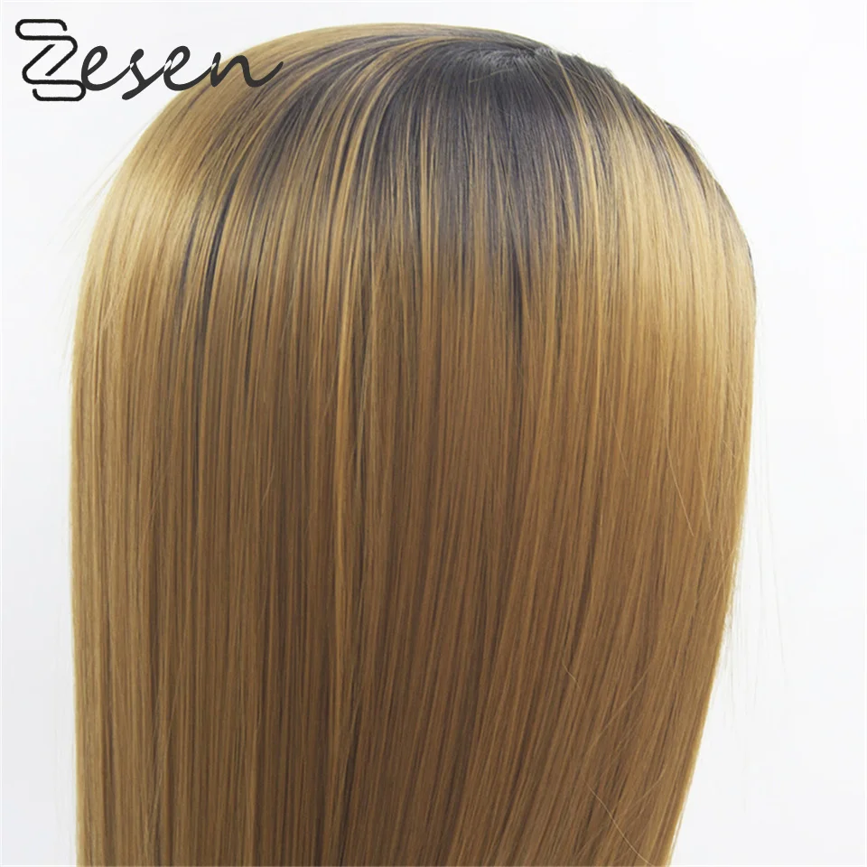 

ZESEN 1bt/30 Silky Straight Lace Front Wigs for Black Women Lace Wig Synthetic Hair Wigs Free Part Heat Resistant With Baby Hair