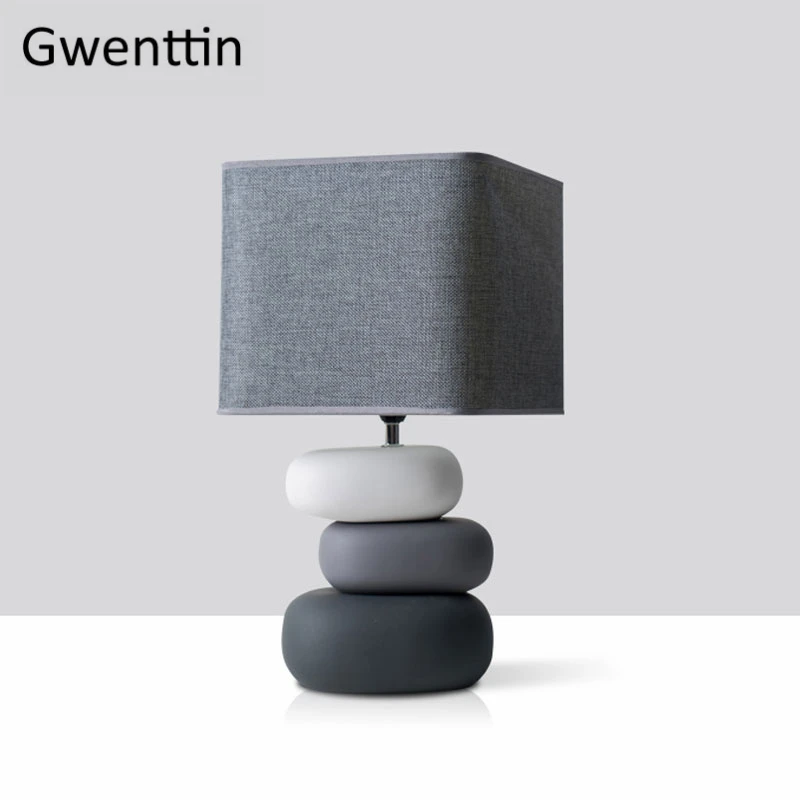 Современные настольные лампы с керамическим камнем для гостиной спальни