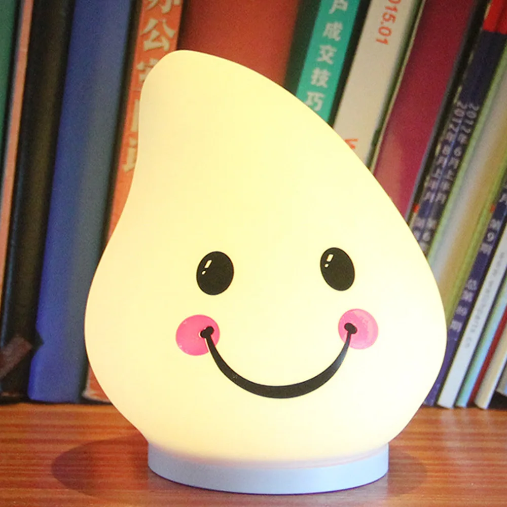 

New Drop Shape Silicone Pat Usb Light Colorful Led Night Light Venting Pressure Reducing Light