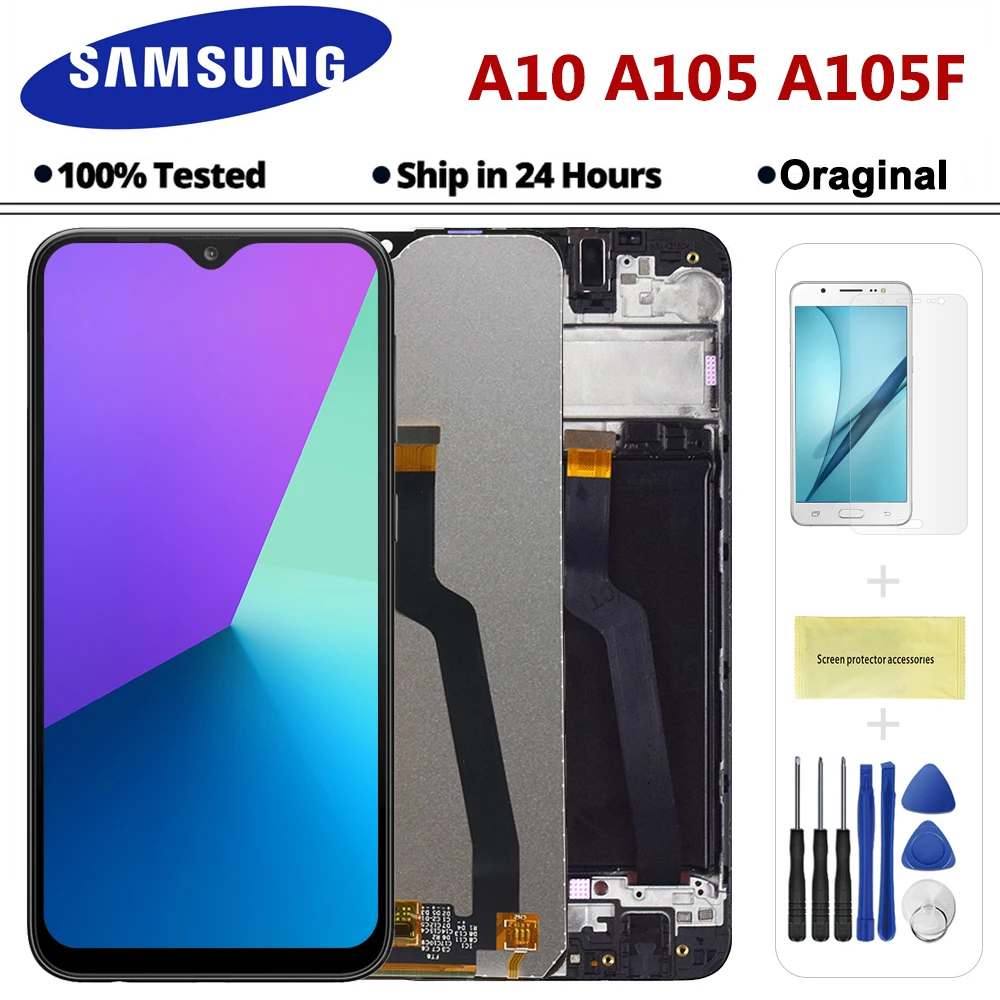 6," ЖК-дисплей для samsung Galaxy A10 A105 A105F SM-A105F, сменный ЖК-экран с рамкой M10 M105